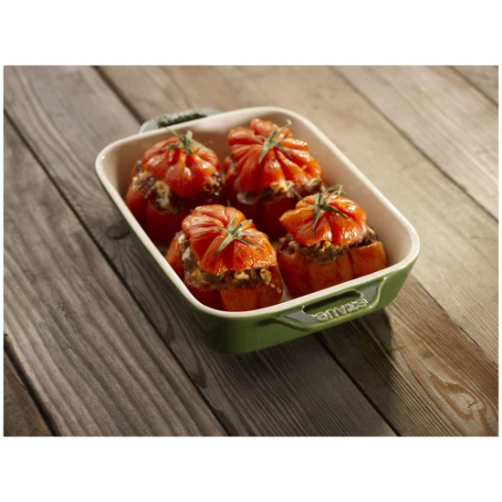 Staub kerámia | sütőtál 20 x 16 cm | kerámia | bazsalikomzöld