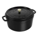Staub öntöttvas edény | fekete | kerek | 34 cm | 12,6 l