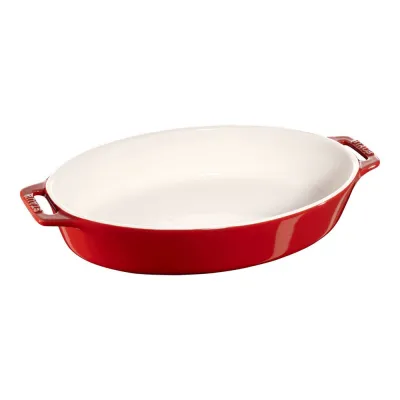 Staub kerámia sütőtál 30x21 cm ovális meggypiros
