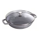 Staub Specialties | Wok üvegfedővel 30 cm | kerek | öntöttvas | grafitszürke