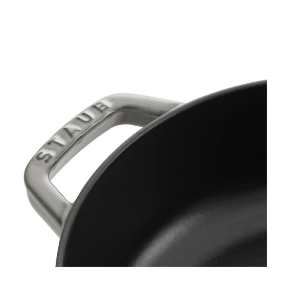 Staub Braisers | mély serpenyő fedővel 28 cm | kerek | öntöttvas | grafitszürke