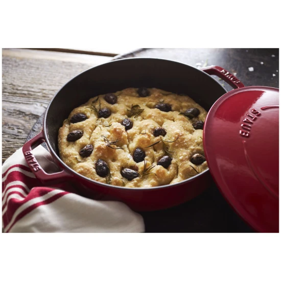 Staub Braisers | mély serpenyő fedővel 24 cm | kerek | öntöttvas | cherry