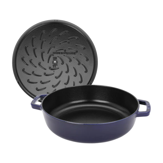 Staub Braisers | univerzális serpenyő fedővel 28 cm | kerek | öntöttvas | sötétkék
