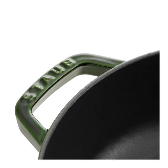 Staub Braisers | mély serpenyő fedővel 28 cm | kerek | öntöttvas | bazsalikomzöld