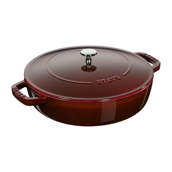 Staub Braisers | univerzális serpenyő fedővel 28 cm | kerek | öntöttvas | gránátvörös