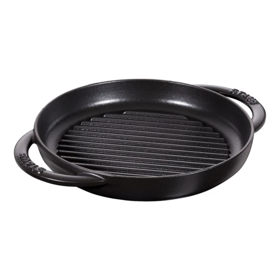 Staub Grillserpenyők | grillserpenyő 23 cm | kerek | öntöttvas | fekete