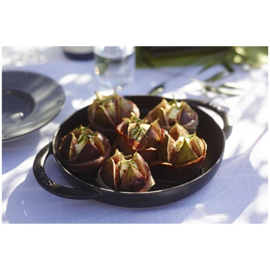 Staub Grillserpenyők | grillserpenyő 23 cm | kerek | öntöttvas | fekete