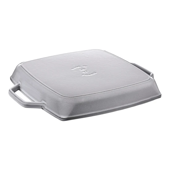 Staub Grillserpenyők | grillserpenyő 28 cm | négyzetalakú | öntöttvas | grafitszürke