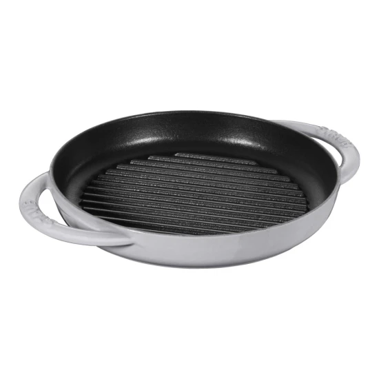 Staub Grillserpenyők | grillserpenyő 23 cm | kerek | öntöttvas | grafitszürke