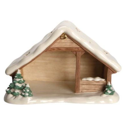 Nativity Stable with Snow gyerekágy kerámia  24 cm