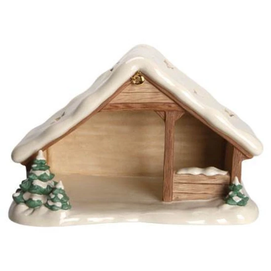 Nativity Stable with Snow gyerekágy kerámia  24 cm