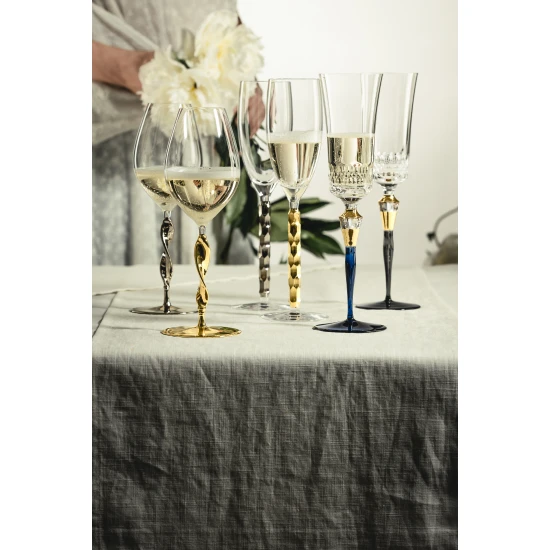 Eisch CHAMPAGNE EXCLUSIV pezsgőspohár kék díszhengerben 2,5dl 280 mm Eisch CHAMPAGNE EXCLUSIV pezsgőspohár kék díszhengerben 2,5dl 280 mm