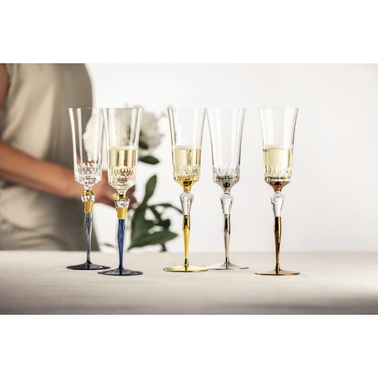 Eisch CHAMPAGNE EXCLUSIV pezsgőspohár réz díszhengerben 2,5dl 280 mm Eisch CHAMPAGNE EXCLUSIV pezsgőspohár réz díszhengerben 2,5dl 280 mm