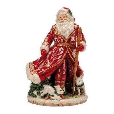 Santa with winter animals figura kerámia  33 cm