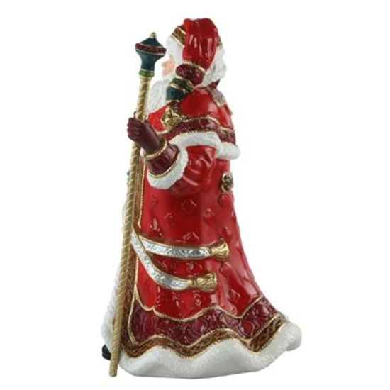 Santa with wreath and staff figura kerámia  33 cm