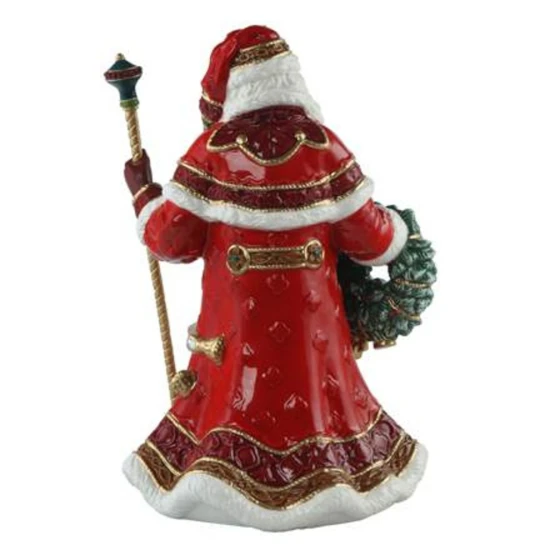 Santa with wreath and staff figura kerámia  33 cm