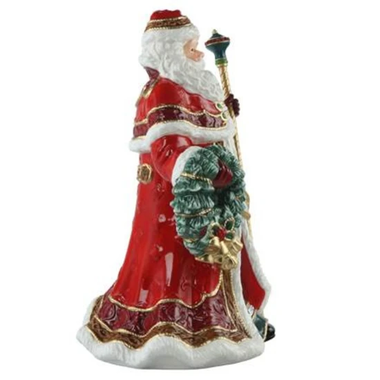 Santa with wreath and staff figura kerámia  33 cm