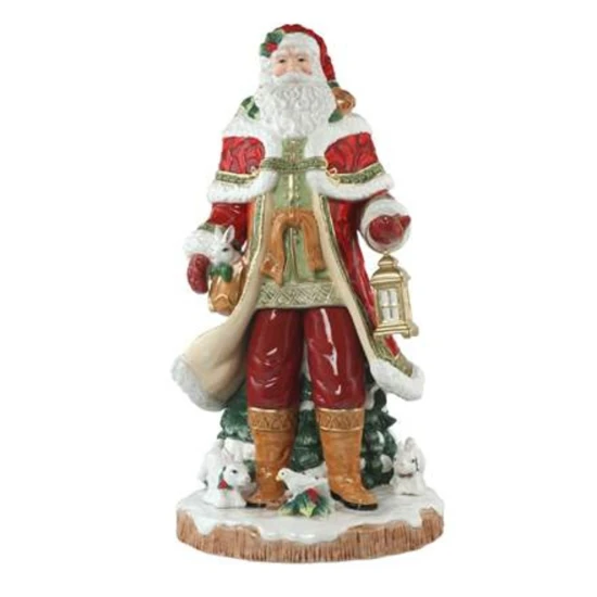 Santa with a lantern figura kerámia  49 cm
