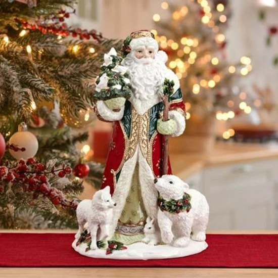 Santa in Winter Forest figura kerámia  46 cm