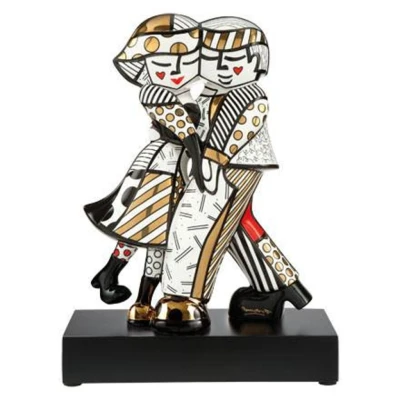 Romero Britto Golden Cheek to Cheek figura porcelán  47 cm