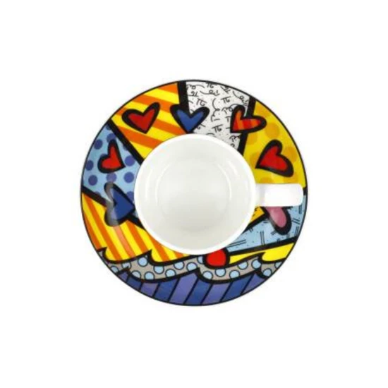 Romero Britto A New Day csésze + alj csontporcelán 0,1l