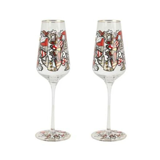 Britto- All We Need Is Love pezsgőspohár üveg 0,1l 23.5 cm