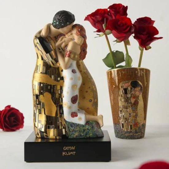 Gustav Klimt - The Kiss váza porcelán  28 cm