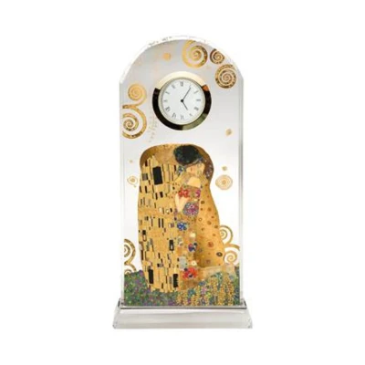 Gustav Klimt - The Kiss asztali óra üveg Ziffernblatt: Römische Ziffern 23 cm