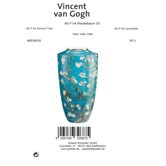 Goebel Vincent van Gogh - Almond tree blue Váza 55 cm