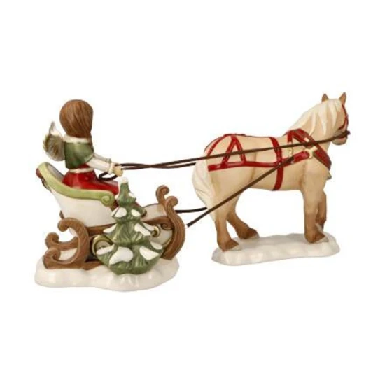 Winter Sleigh Ride angyal kerámia  17 cm