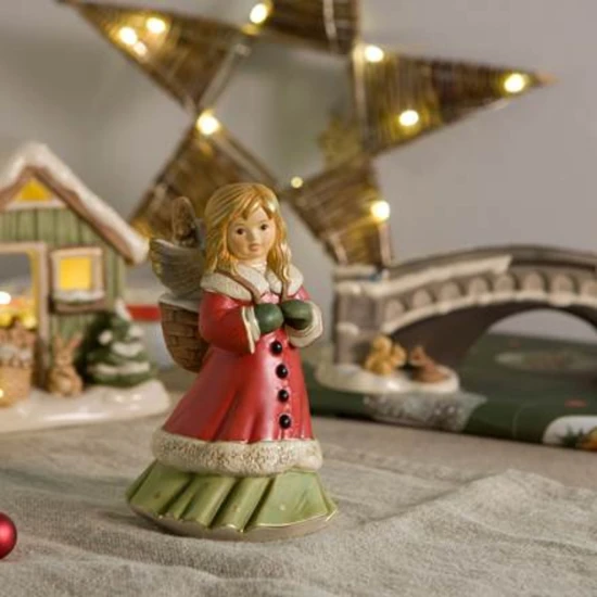 Winter Cabin figura kerámia  15.5 cm