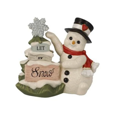 Snowman - Let it Snow figura kerámia  12 cm