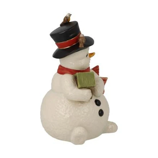 Snowman -Moving into Winters Home figura kerámia  13.5 cm