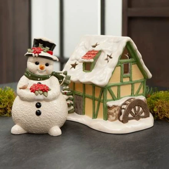 Snowman -Winter Love figura kerámia  14.5 cm