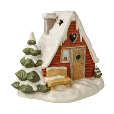 Mountain Lodge in the Snow viharlámpa kerámia  20 cm