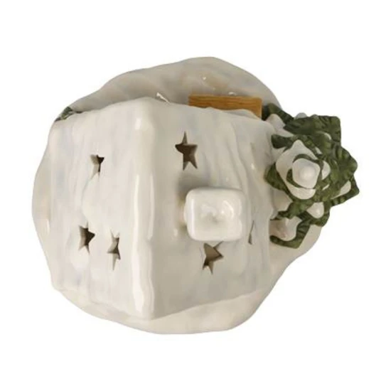 Mountain Lodge in the Snow viharlámpa kerámia  20 cm