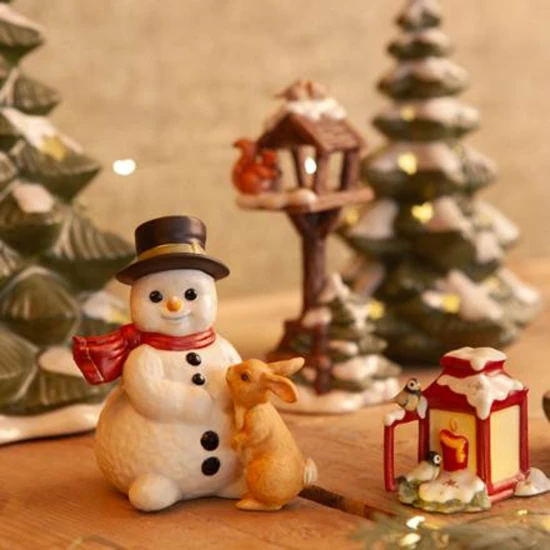 Snowman -A winter friendship figura kerámia   9 cm