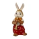 Rabbit - Cute Flute Player figura kerámia  8 cm