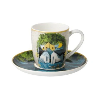 R. Wachtmeister -Al chiaro di luna csésze + alj csontporcelán 0,1l