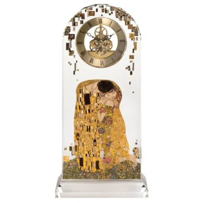 Gustav Klimt - The Kiss asztali óra üveg Ziffernblatt: Römische Ziffern 32 cm
