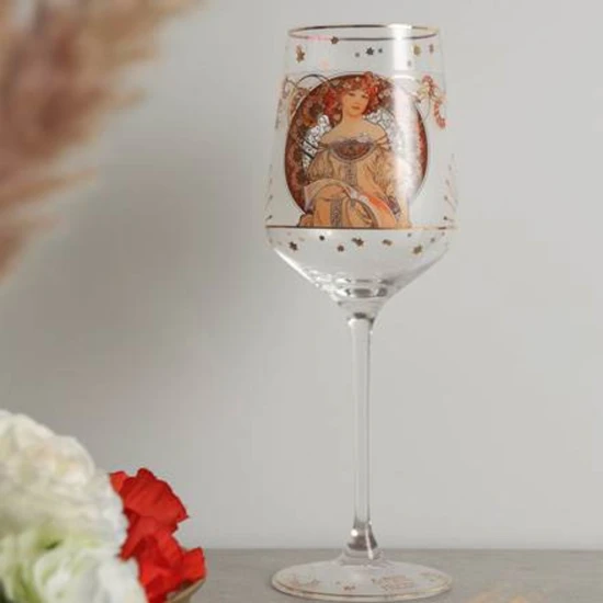 Alphonse Mucha - Dreamer borospohár üveg  0,45l