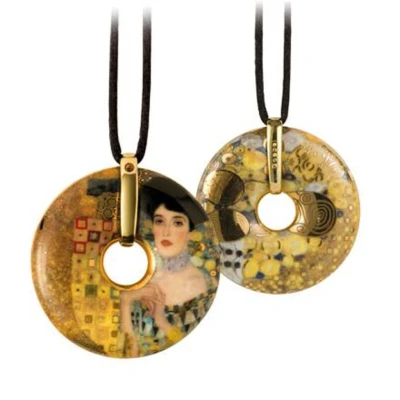 Gustav Klimt - Adele Bloch-Bauer nyaklánc porcelán Textile necklace 58cm