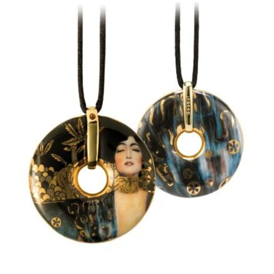 Gustav Klimt - Judith I nyaklánc porcelán Textile necklace 58cm