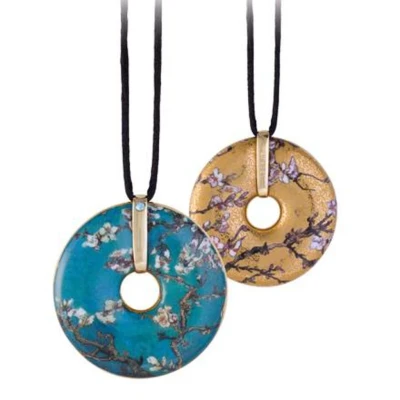 Vincent van Gogh - Almond Tree nyaklánc porcelán Textile necklace 58cm