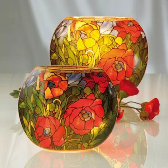 Louis Comfort Tiffany - Oriental Poppy asztali lámpa üveg Please use 1 x E14, LED light source 30 cm