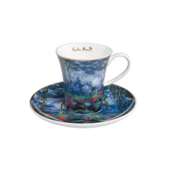 Claude Monet - Waterlilies with Willow csésze + alj csontporcelán 0,1l
