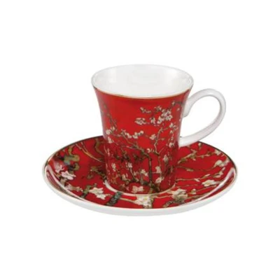 Vincent van Gogh - Almond Tree red csésze + alj csontporcelán 0,1l