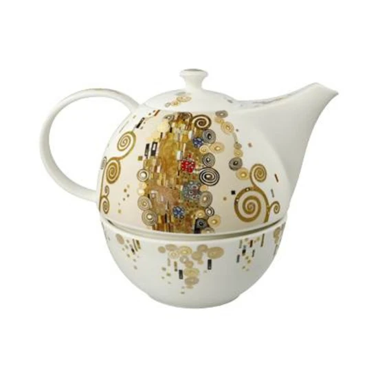 Gustav Klimt - The Kiss teáskanna melegentartóval csontporcelán  1,2 l
