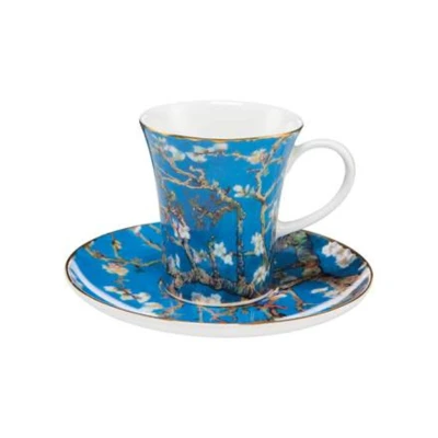 Vincent van Gogh - Almond Tree Blue csésze + alj csontporcelán 0,1l