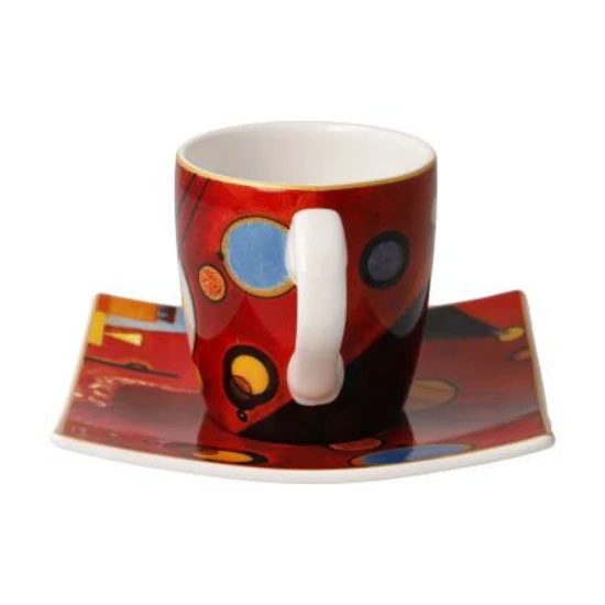 Wassily Kandinsky - Heavy Red csésze + alj csontporcelán 0,1l